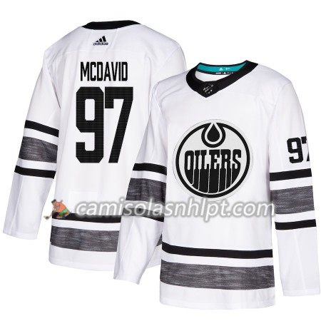 Camisola Edmonton Oilers Connor McDavid 97 2019 All-Star Adidas Branco Authentic - Homem